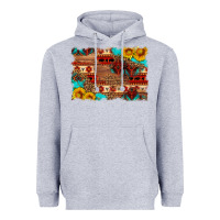 Heather Grey aztec and leopard background Heavyweight Hoodie - HRA Design Shop
