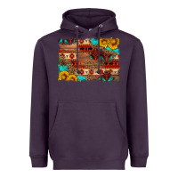 Plum aztec and leopard background Heavyweight Hoodie - HRA Design Shop