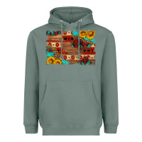 Sage aztec and leopard background Heavyweight Hoodie - HRA Design Shop