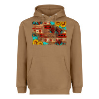 Toasted Coconut aztec and leopard background Heavyweight Hoodie - HRA Design Shop