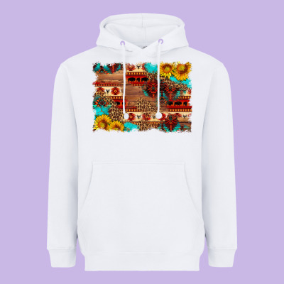 Aztec And Leopard Background Heavyweight Hoodie Designed By Hra Design Shop