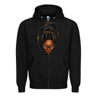 Black afro woman faux jumbo locs Zipper Hoodie - texasbilliewilder