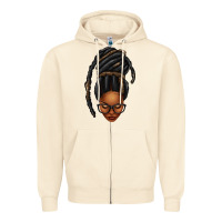 Sandshell afro woman faux jumbo locs Zipper Hoodie - texasbilliewilder