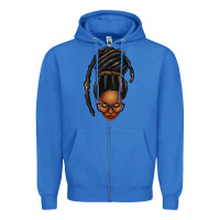 True Royal afro woman faux jumbo locs Zipper Hoodie - texasbilliewilder