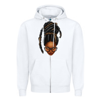 White afro woman faux jumbo locs Zipper Hoodie - texasbilliewilder