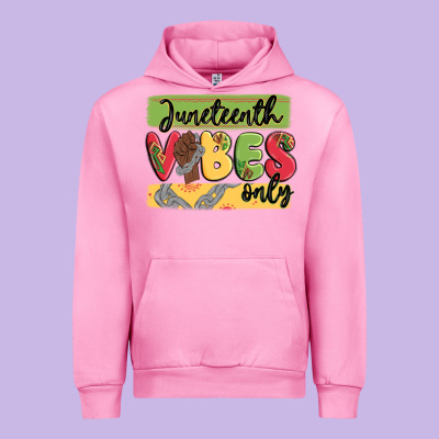 Juneteenth Vibes Only Urban Hoodie Designed By Maliassmallbusiness