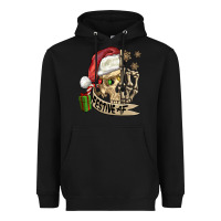 Black festive af christmas skull Heavyweight Hoodie - FaDigitalArtStudio