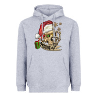 Heather Grey festive af christmas skull Heavyweight Hoodie - FaDigitalArtStudio