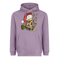 Lavender festive af christmas skull Heavyweight Hoodie - FaDigitalArtStudio