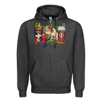 Charcoal Heather dominican republic coffee cups Zipper Hoodie - Zillion Design Studio