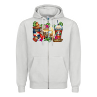 Dove Grey dominican republic coffee cups Zipper Hoodie - Zillion Design Studio