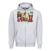 Heather Grey dominican republic coffee cups Zipper Hoodie - Zillion Design Studio