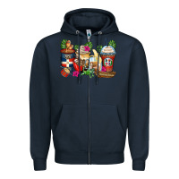 Navy dominican republic coffee cups Zipper Hoodie - Zillion Design Studio
