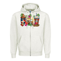 Oatmeal Heather dominican republic coffee cups Zipper Hoodie - Zillion Design Studio