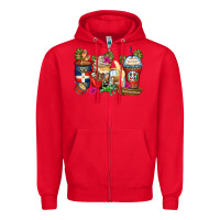Red dominican republic coffee cups Zipper Hoodie - Zillion Design Studio