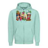 Seafoam dominican republic coffee cups Zipper Hoodie - Zillion Design Studio