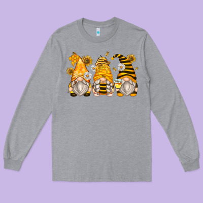 Bumble Bee Gnomes Long Sleeve Tee Designed By Zillion Design Studio