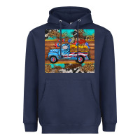 Navy western  american truck sunflowers  mousepad Heavyweight Hoodie - HRA Design Shop