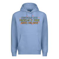 Colony Blue physically here mentally at home with my dog Premium Hoodie - MaliasSmallBusiness