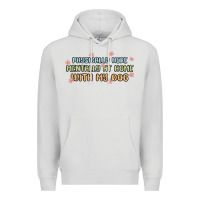 Dove Grey physically here mentally at home with my dog Premium Hoodie - MaliasSmallBusiness