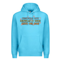 Ocean Blue physically here mentally at home with my dog Premium Hoodie - MaliasSmallBusiness
