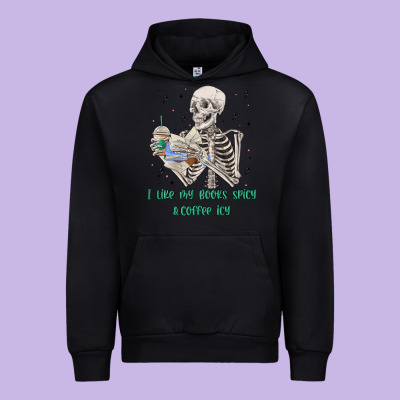 I Like My Books Spicy And Coffee Icy Urban Hoodie Designed By Maliassmallbusiness