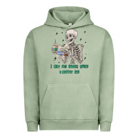 Pigment Oil Green i like my books spicy and coffee icy Urban Hoodie - MaliasSmallBusiness