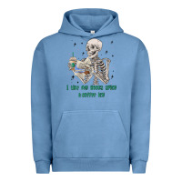 Pigment Pebble Blue i like my books spicy and coffee icy Urban Hoodie - MaliasSmallBusiness