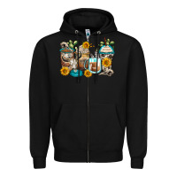 Black bull skull coffee cups Zipper Hoodie - Zillion Design Studio