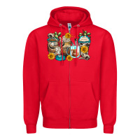 Red bull skull coffee cups Zipper Hoodie - Zillion Design Studio