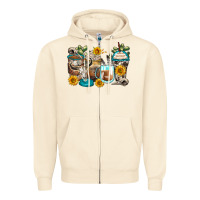 Sandshell bull skull coffee cups Zipper Hoodie - Zillion Design Studio