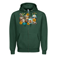 Sports Green bull skull coffee cups Zipper Hoodie - Zillion Design Studio
