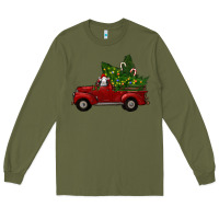 Army Green Christmas Farm Truck With Baby Sheep Long Sleeve Tee - RanaPortraitStore