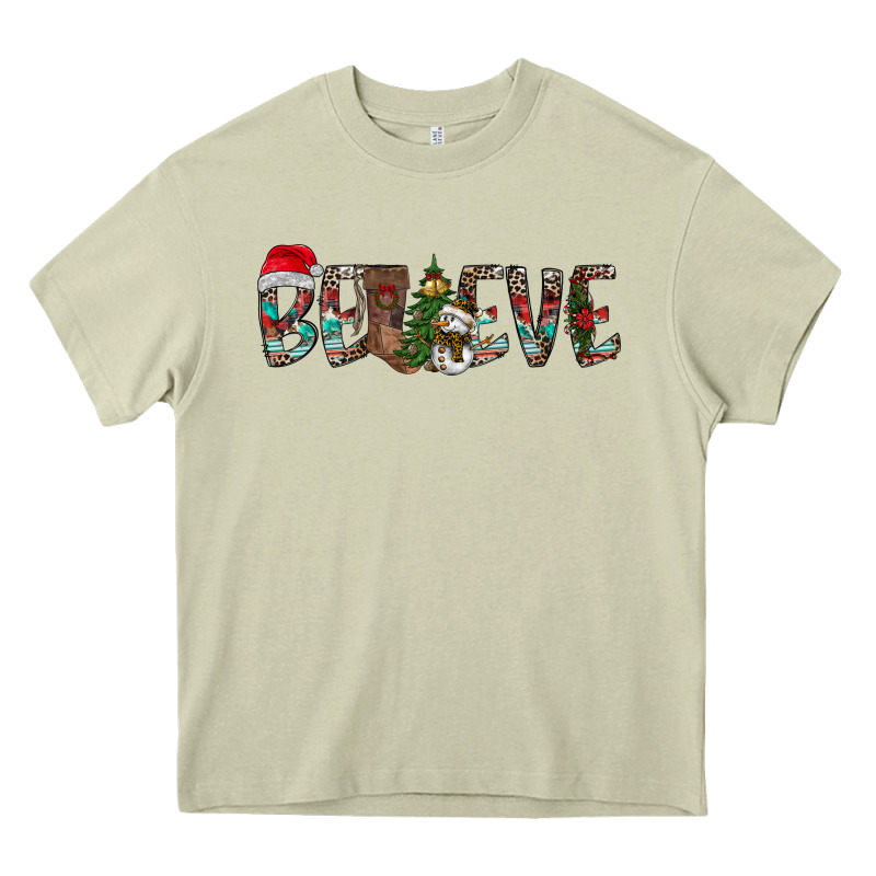 Believe Christmas Heavy Core Tee by CowhideDigitalArt | Teevron