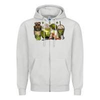Dove Grey army coffee cups Zipper Hoodie - Zillion Design Studio