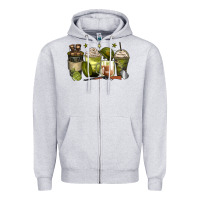 Heather Grey army coffee cups Zipper Hoodie - Zillion Design Studio