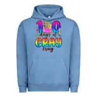 Pigment Pebble Blue 100 days of cray cray Urban Hoodie - MaliasSmallBusiness
