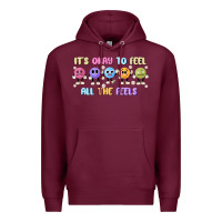 Burgundy it's okay to feel all the feels Premium Hoodie - MaliasSmallBusiness