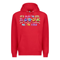 Red it's okay to feel all the feels Premium Hoodie - MaliasSmallBusiness