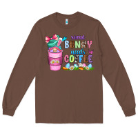 Chestnut some bunny needs coffee with gnomes Long Sleeve Tee - Zillion Design Studio