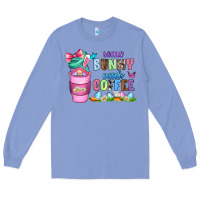 Colony Blue some bunny needs coffee with gnomes Long Sleeve Tee - Zillion Design Studio