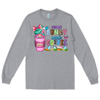Heather Grey some bunny needs coffee with gnomes Long Sleeve Tee - Zillion Design Studio