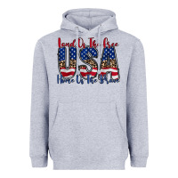 Heather Grey land of the free usa Heavyweight Hoodie - RacoonDesign