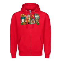 Red horses coffee cups Zipper Hoodie - Zillion Design Studio