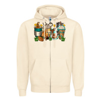 Sandshell horses coffee cups Zipper Hoodie - Zillion Design Studio
