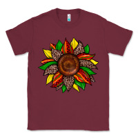 Burgundy juneteenth leopard sunflower Classic Tee - Zillion Design Studio