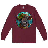 Burgundy Calf Christmas Long Sleeve Tee - RanaPortraitStore