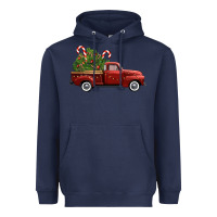 Navy christmas trees truck Heavyweight Hoodie - FaDigitalArtStudio