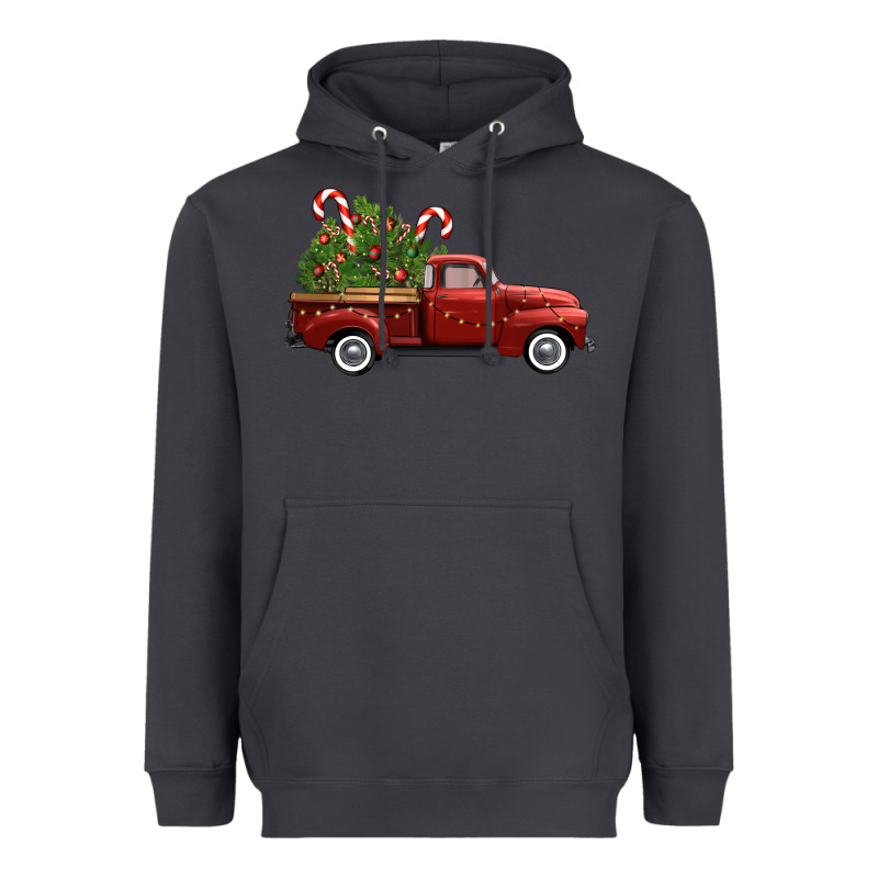 Christmas Trees Truck Heavyweight Hoodie by FaDigitalArtStudio | Teevron