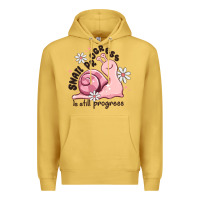 Antique Gold snail progress is stil progress Premium Hoodie - MaliasSmallBusiness